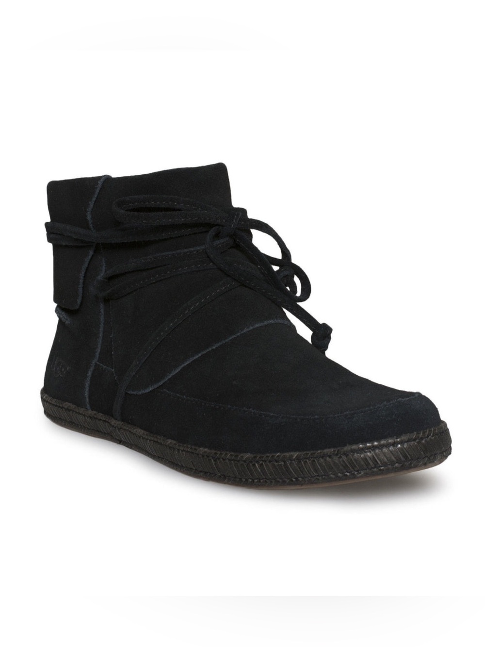 UGG Reid Black Suede Moccasin Booties NWOT